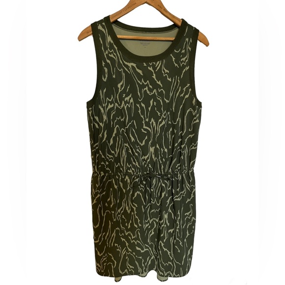 Athleta Rincon Printed Sleeveless Green Dress Sz M - Picture 2 of 9